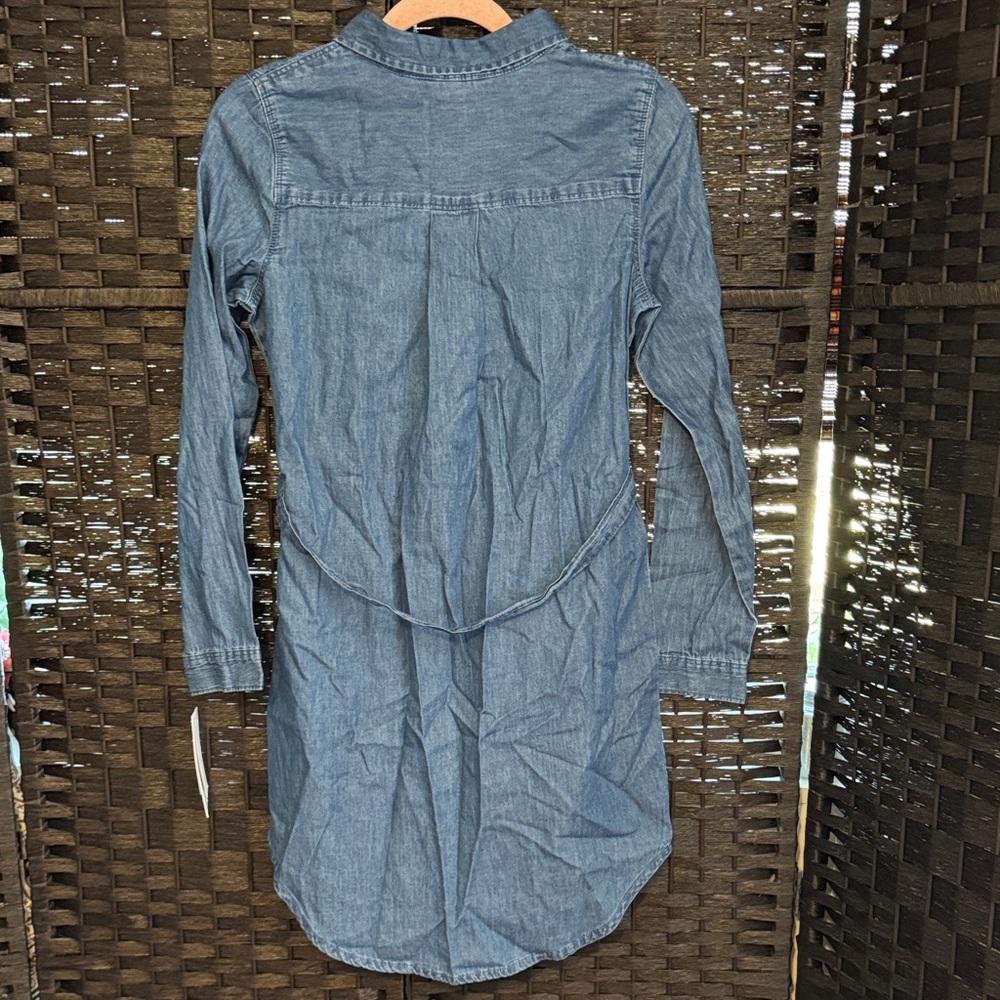 Calvin Klein Denim Long Sleeve Shirt Dress Kids Size XL 16 - Picture 3 of 7